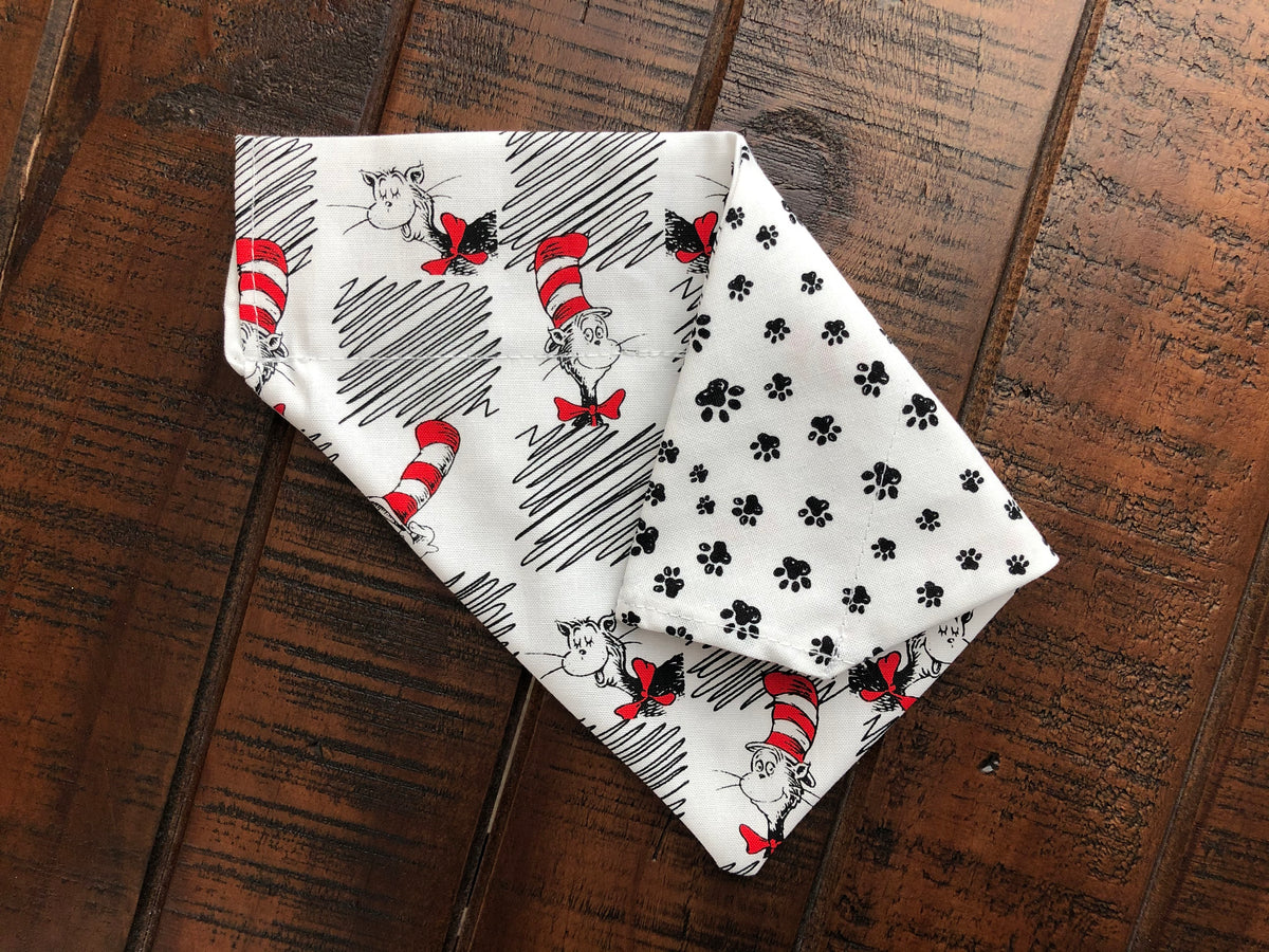 Cat in the Hat Over-the-Collar Reversible Dog Bandana ~ Four Sizes, Tw –  ENestor Products